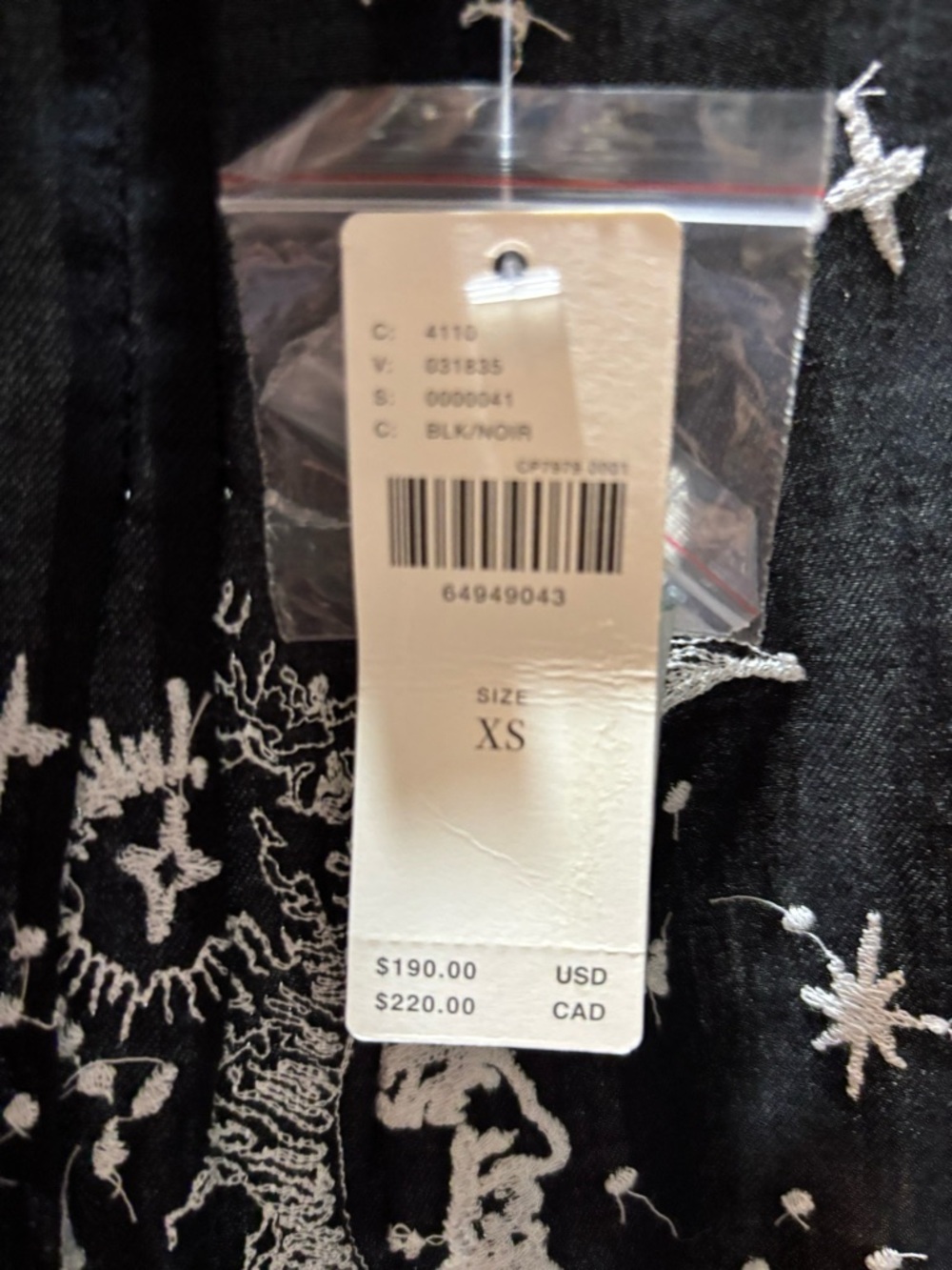 Pilcro Black Embroidered Celestial Button-Front Jacket - Picture 4 of 4